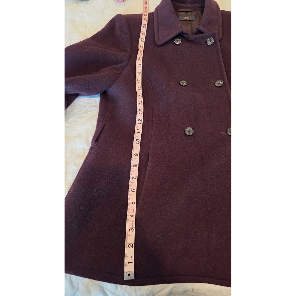 Brooks Brothers Pea Coat Wool Blend Double Breasted Tailored Purple Classic 10 - Picture 5 of 16